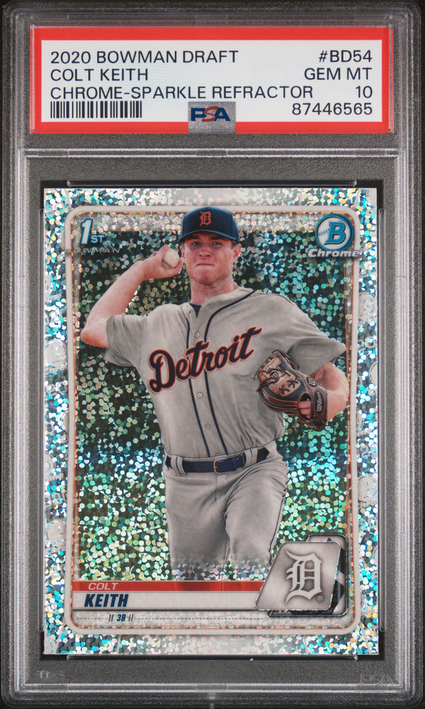 2020 Bowman Draft Chrome-Sparkle Refractor #BD54 Colt Keith Rookie Card – PSA GEM MT 10