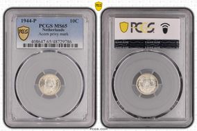 1944-P 10C Acorn privy mark KM-163  Ag MS65