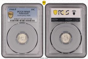 1944-P 10C Acorn privy mark KM-163  Ag MS65