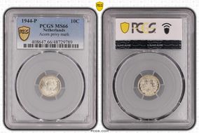 1944-P 10C Acorn privy mark KM-163  Ag MS66