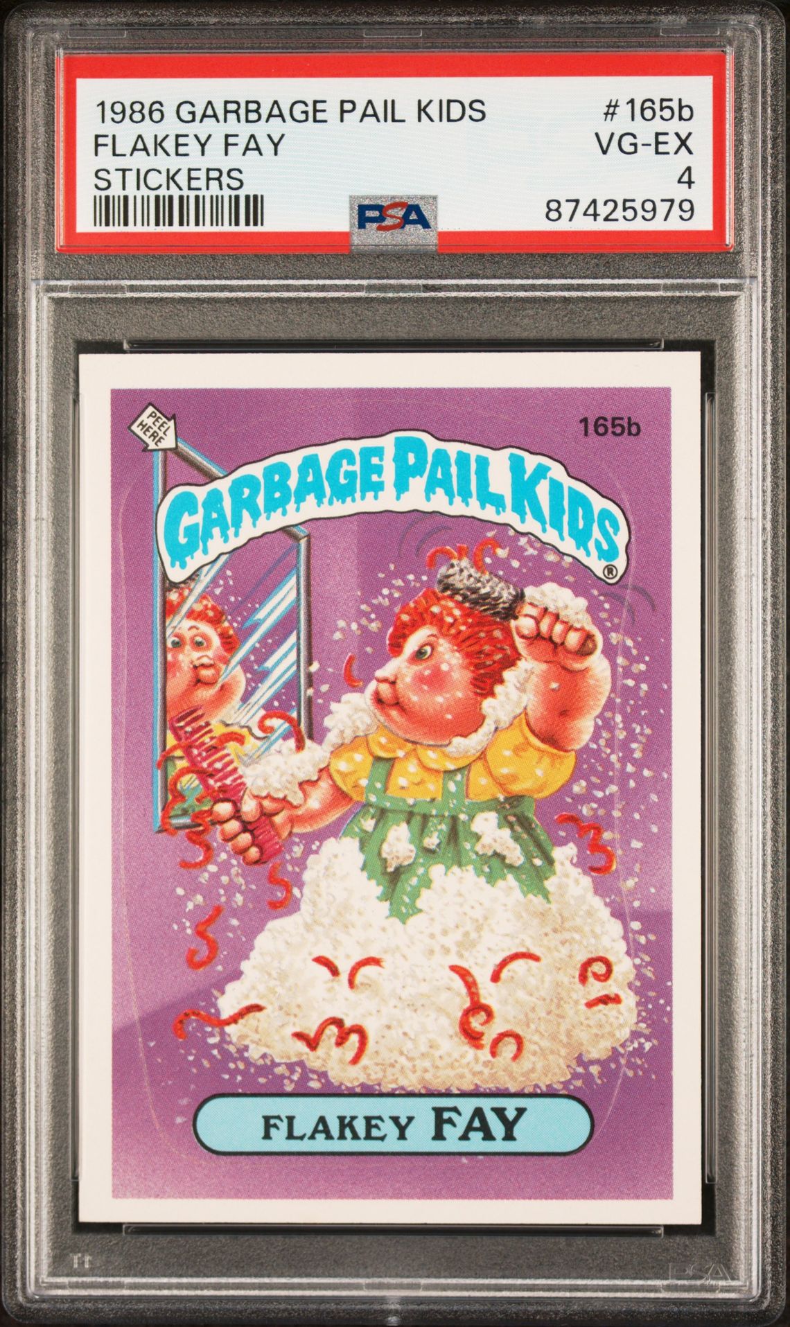 1986 Topps GARBAGE PAIL KIDS STICKERS #165B Flakey Fay front