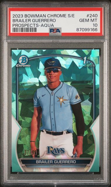 2023 Bowman BOWMAN CHROME SAPPHIRE EDITION PROSPECTS AQUA #240 Brailer Guerrero front
