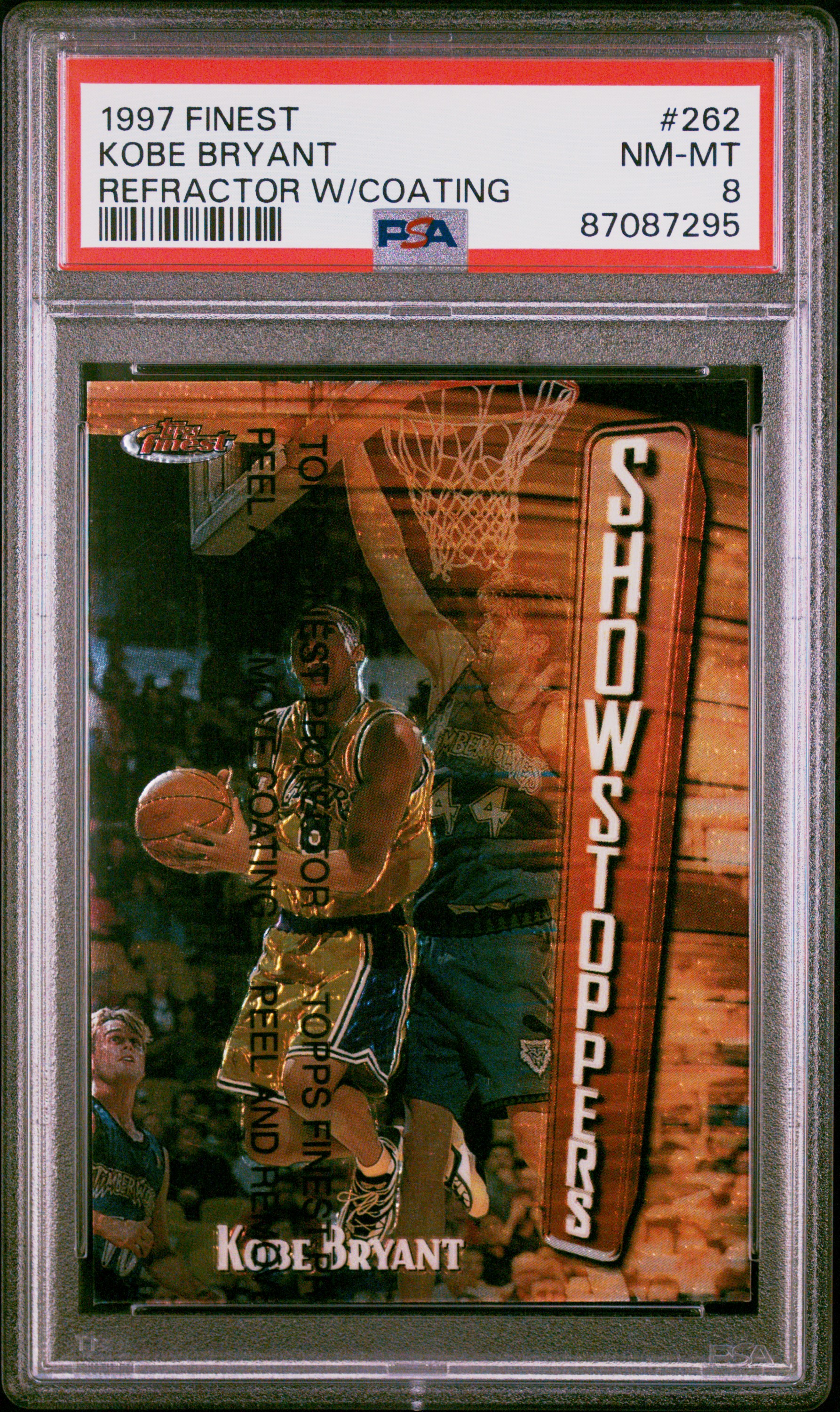 1997-98 Finest Refractor W/Coating #262 Kobe Bryant – PSA NM-MT 8