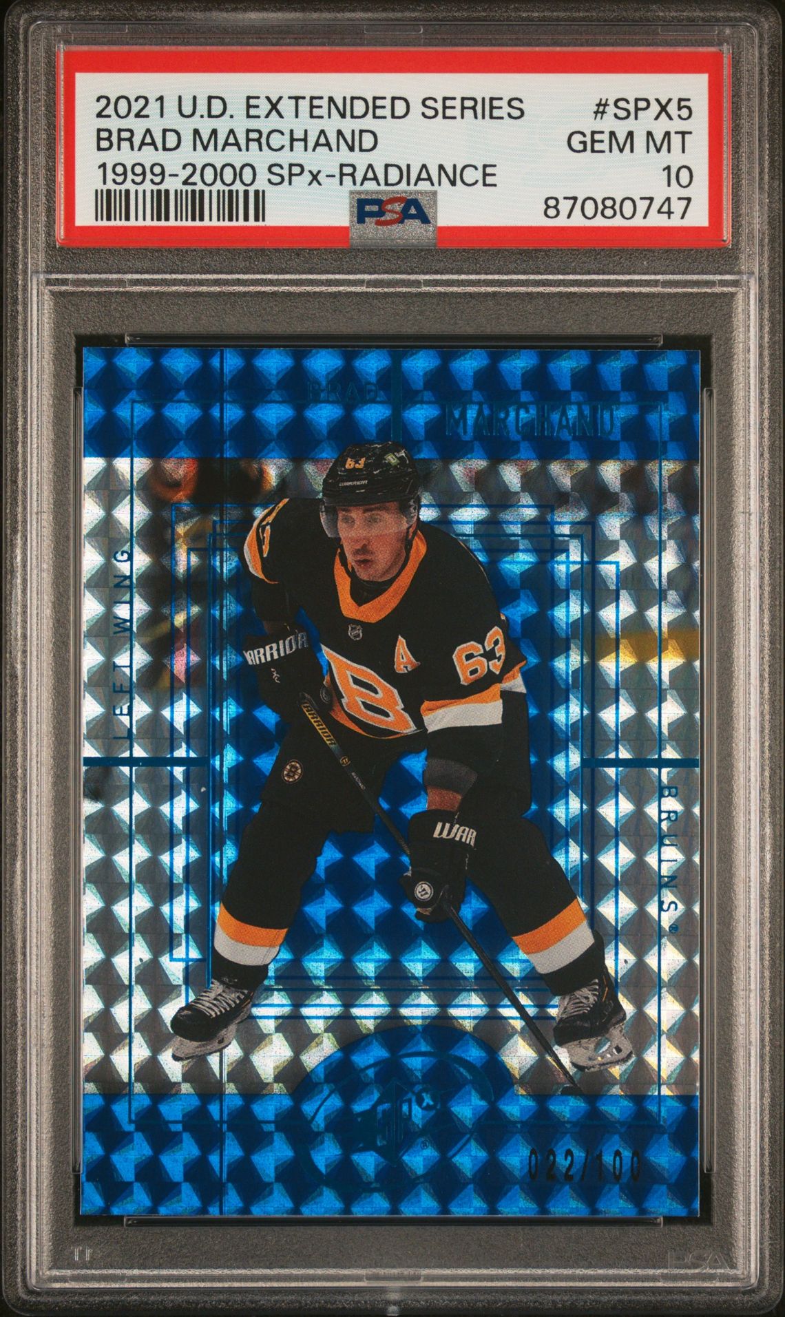 2021 Upper Deck UPPER DECK EXTENDED SERIES 1999-2000 SPX 2000 SPX-RADIANCE #SPX5 Brad Marchand front