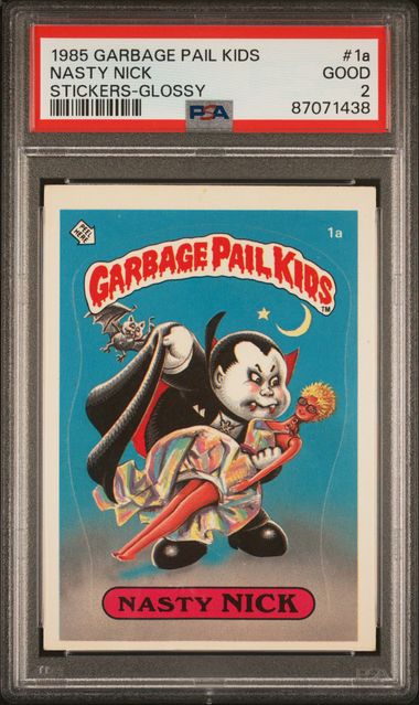 1985 Topps Garbage Pail Kids #1a Nasty Nick — front