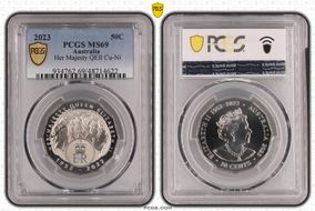 2023 50C Her Majesty QEII Cu-Ni Six Effigies MS69