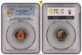 2018-C $2 Armistice Centenary Colorized MS68