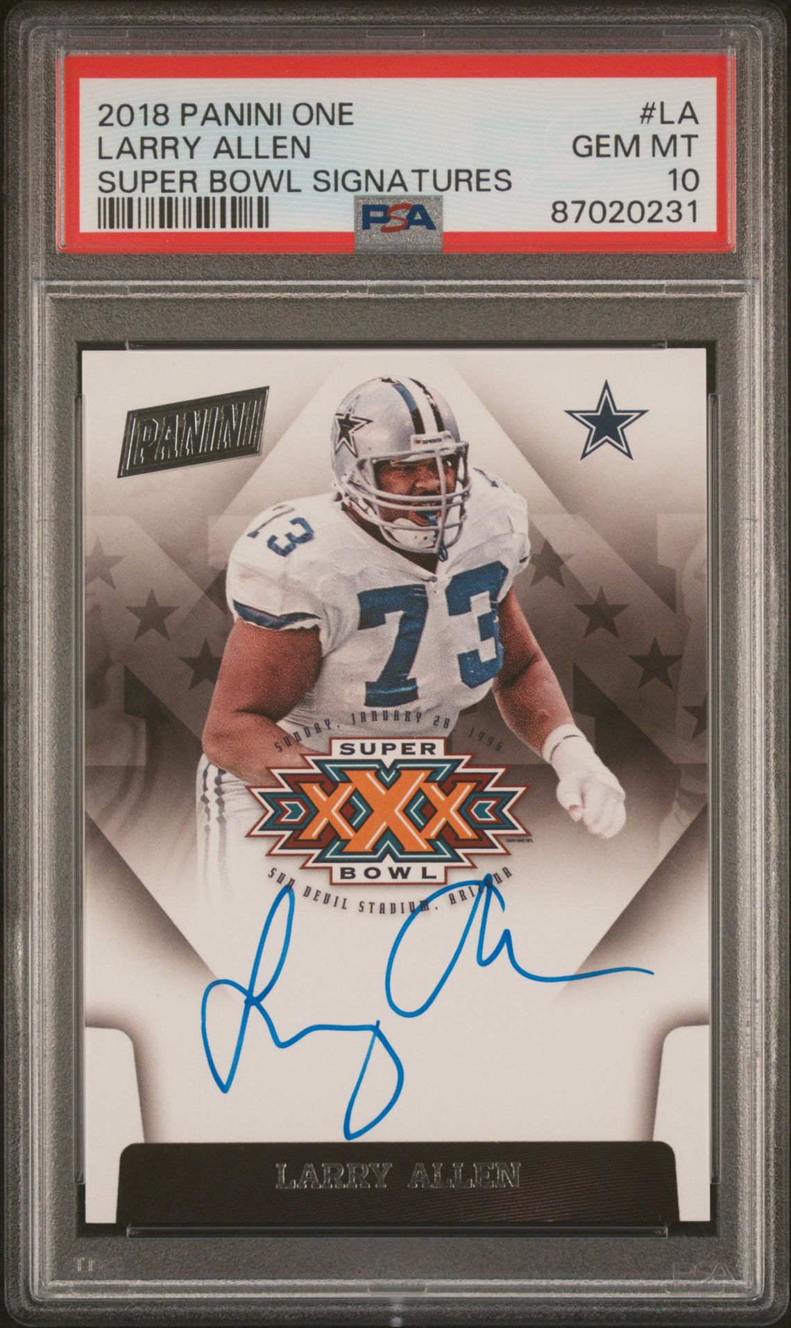 2018 Panini PANINI ONE SUPER BOWL SIGNATURES #LA Larry Allen front