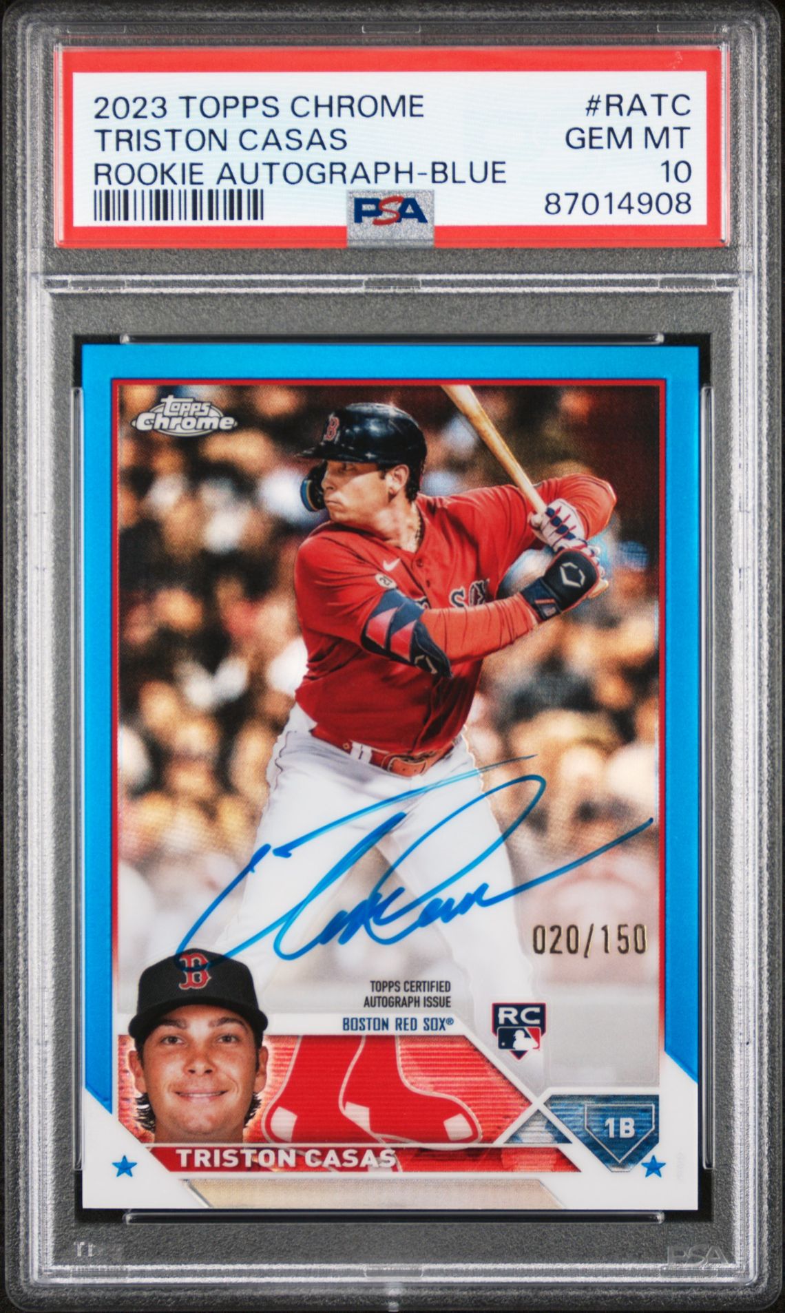 2023 Topps Chrome TOPPS CHROME ROOKIE AUTOGRAPH BLUE REF #RATC Triston Casas front