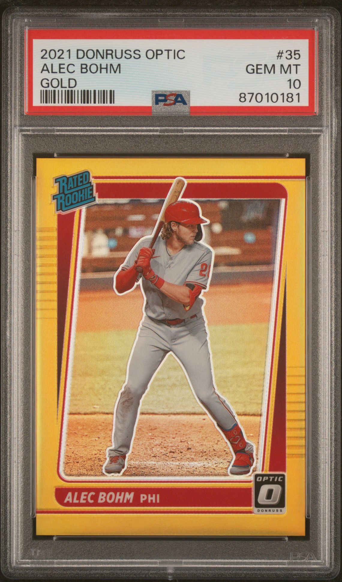 2021 Panini PANINI DONRUSS OPTIC GOLD #35 Alec Bohm front