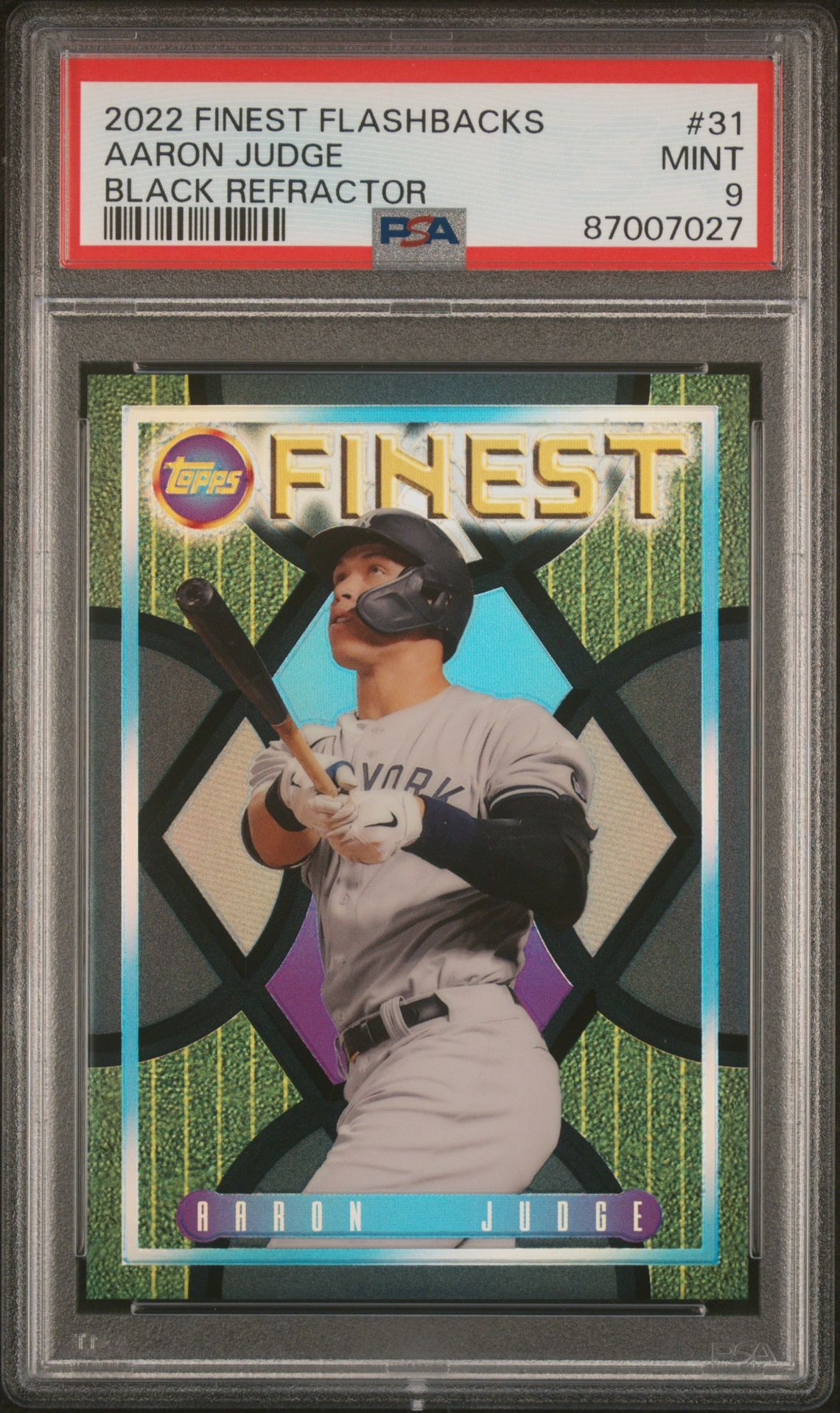 2022 Topps TOPPS FINEST FLASHBACKS BLACK REFRACTOR #31 Aaron Judge front