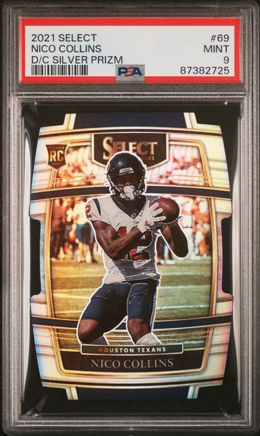 2021 Panini Prizm Silver #69 Nico Collins Die front