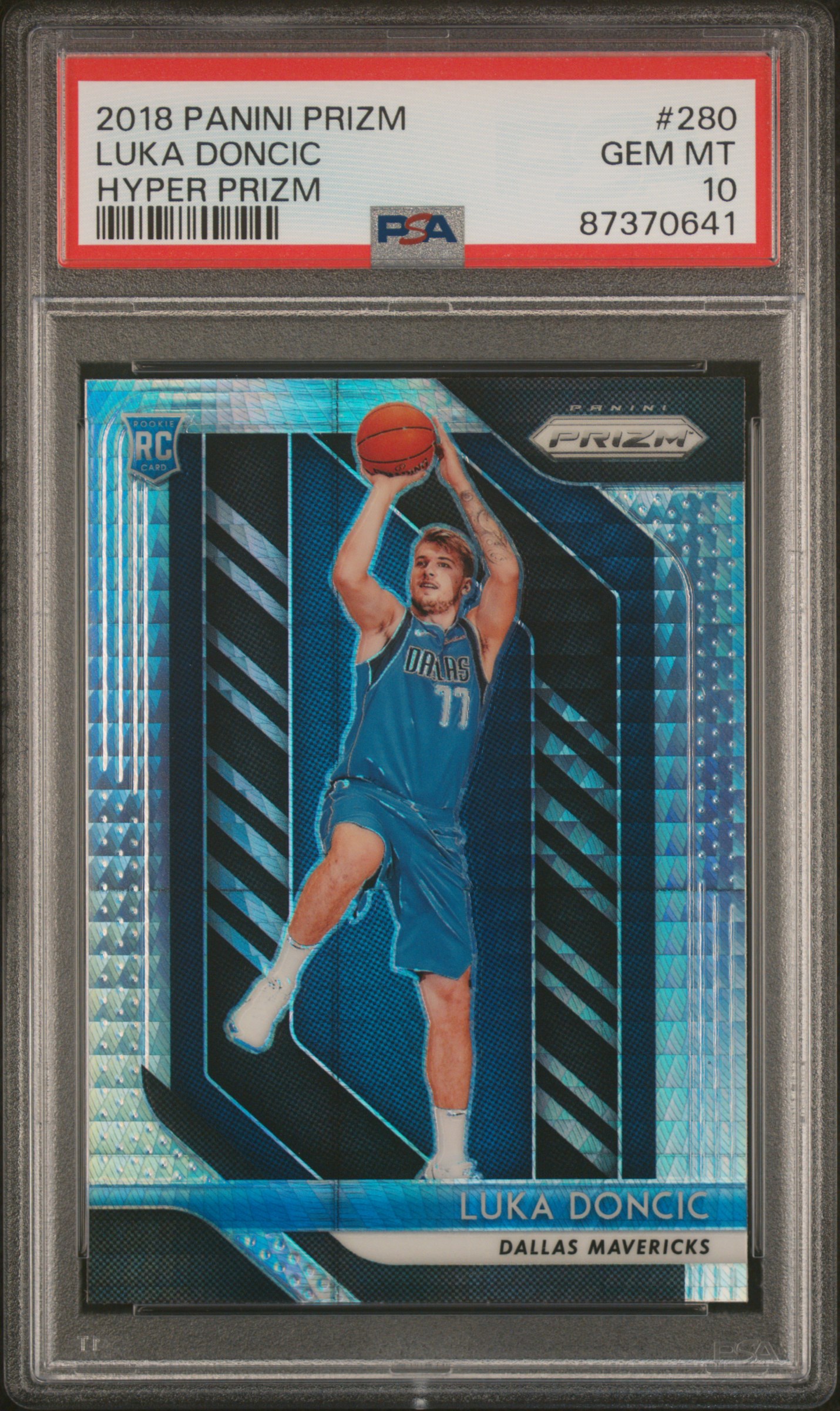 BP collection's 2018 Prizm Luka Doncic Hyper #280 PSA 10