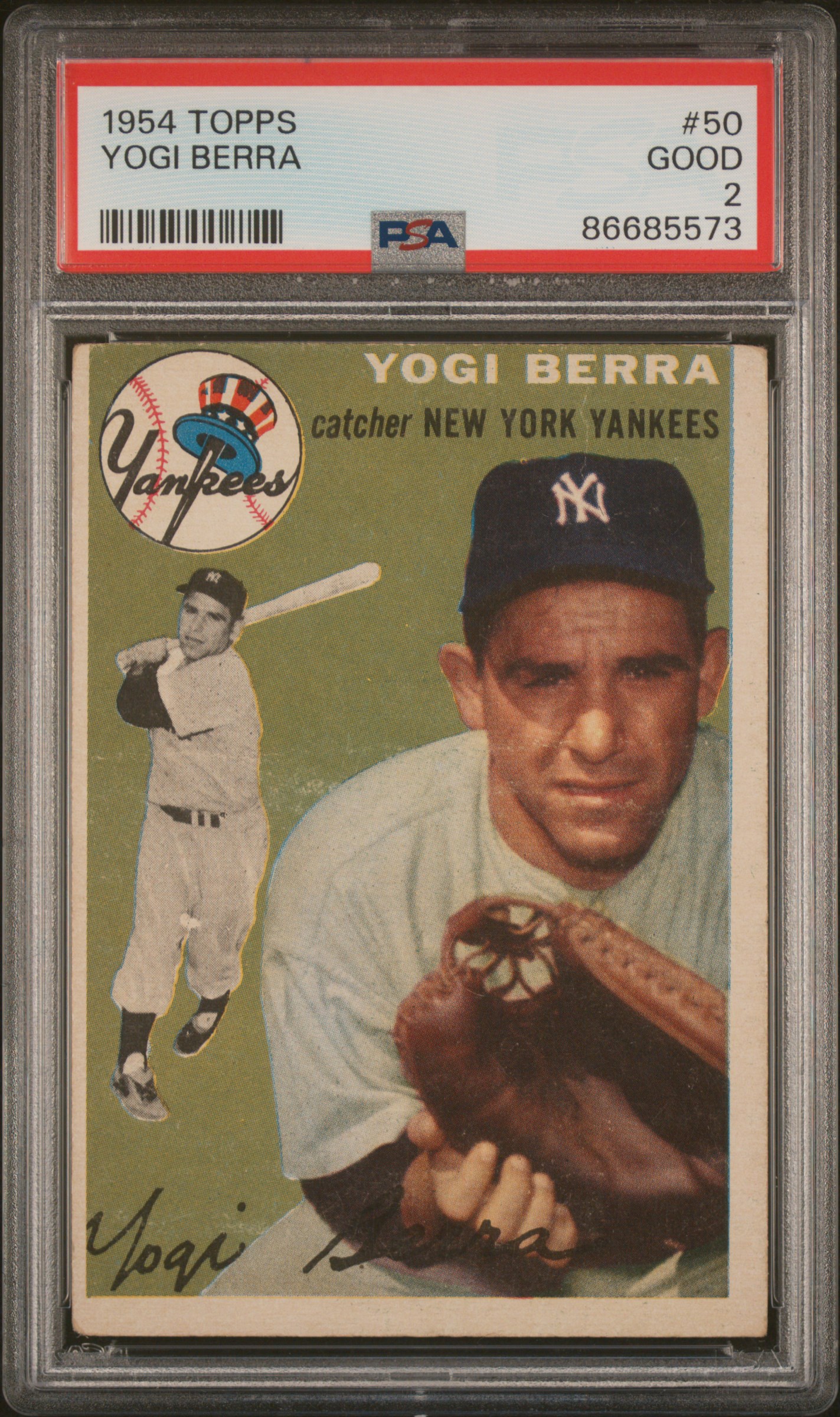 1954 Topps #50 Yogi Berra – PSA GD 2