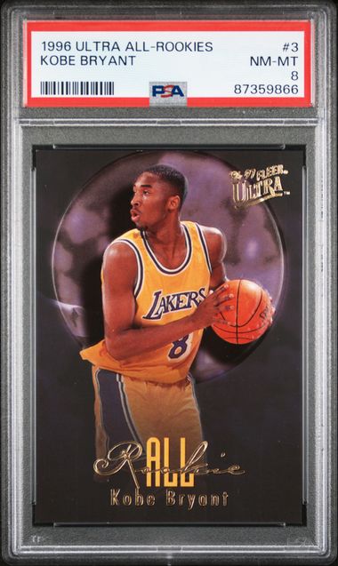 1996-97 Ultra All-Rookies #3 Kobe Bryant Rookie Card – PSA NM-MT 8