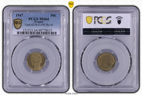 1947 50C Gad-423b F-192 Br-Al MS64