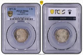 1871-K 1 Fr Gad-465 F-216 MS66