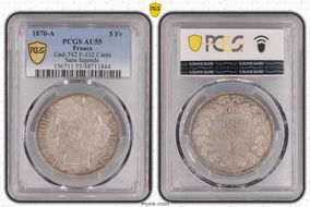 1870-A 5 Fr Gad-742 F-332 Cérès Sans légende AU55