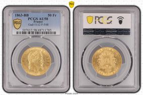 1863-BB 50 Fr Gad-1112 F-548 AU58