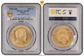1855-BB 100 Fr Gad-1135 F-550 AU58