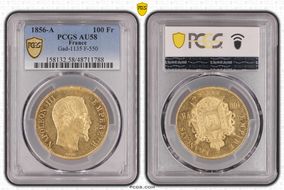 1856-A 100 Fr Gad-1135 F-550 AU58