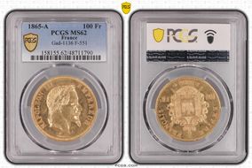 1865-A 100 Fr Gad-1136 F-551 MS62