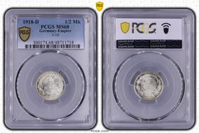 1918-D 1/2 Mk J-16 MS68
