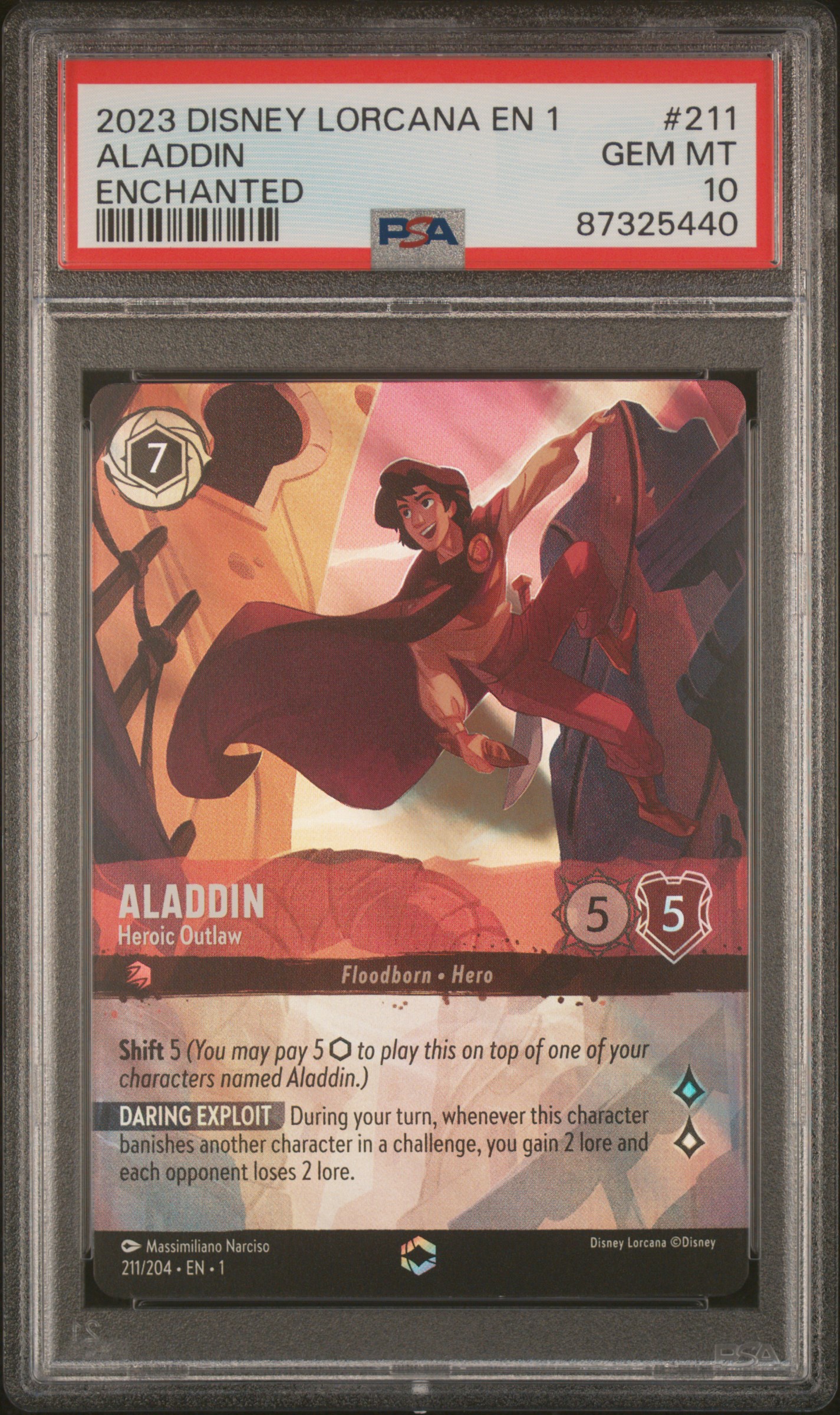 Image of Disney Lorcana Aladdin #211 PSA 10