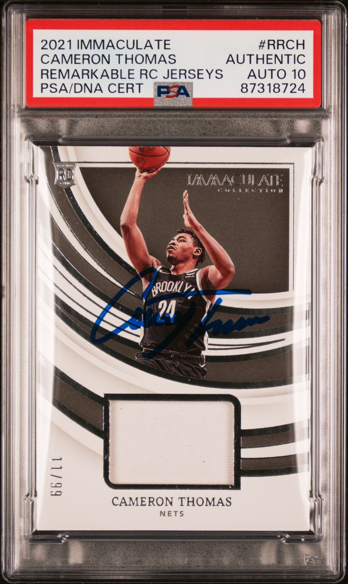2021 Panini PANINI IMMACULATE COLLECTION REMARKABLE ROOKIE JERSEYS REMARKABLE RC JERSEYS #RRCH Cameron Thomas front