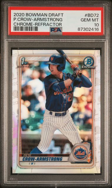 2020 Bowman Draft P.crow-Armstrong #Bd72 (Chrome-Refractor) Gem Mt 10 front