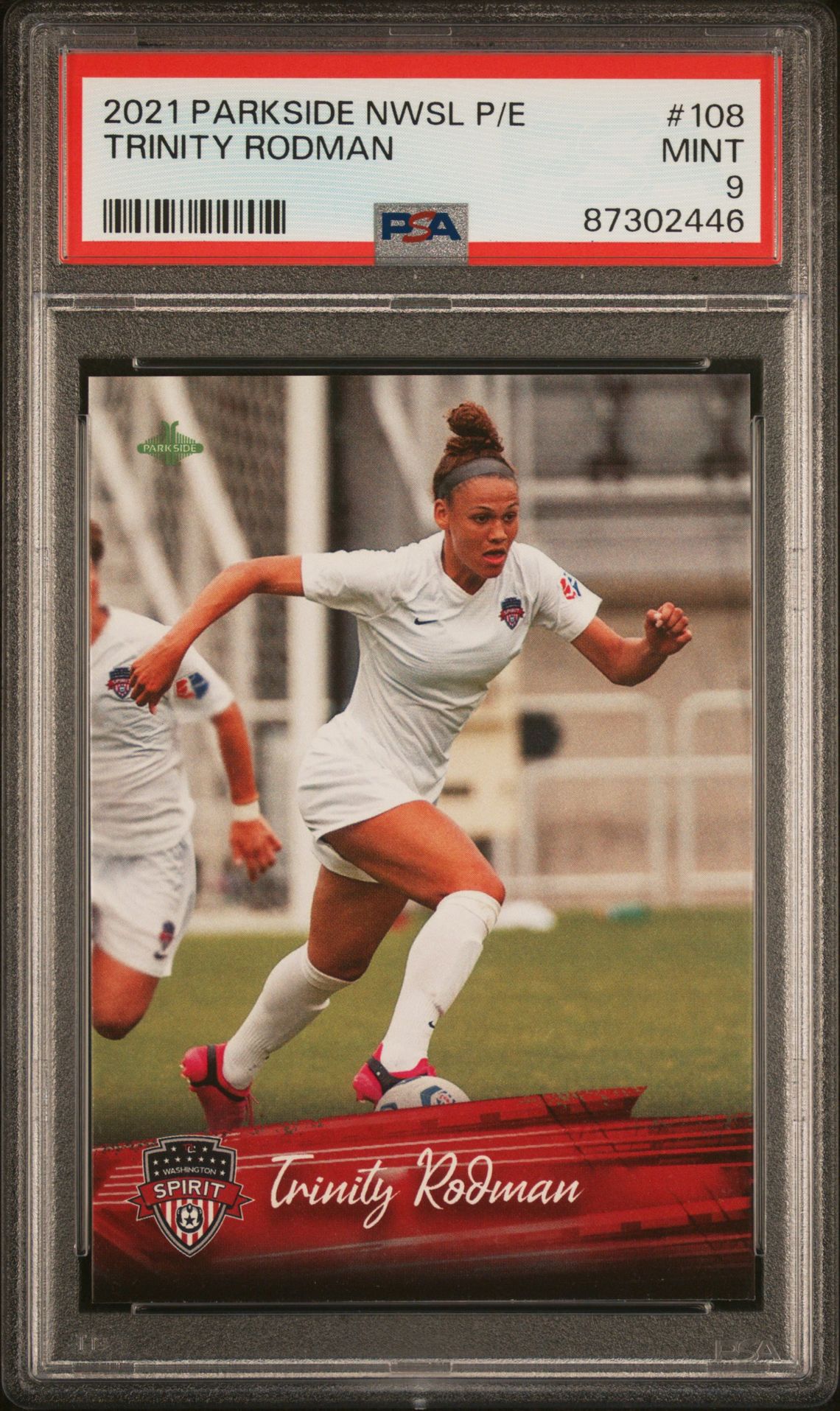 2021 Parkside Nwsl Premier Edition Trinity Rodman #108 Mint 9 front