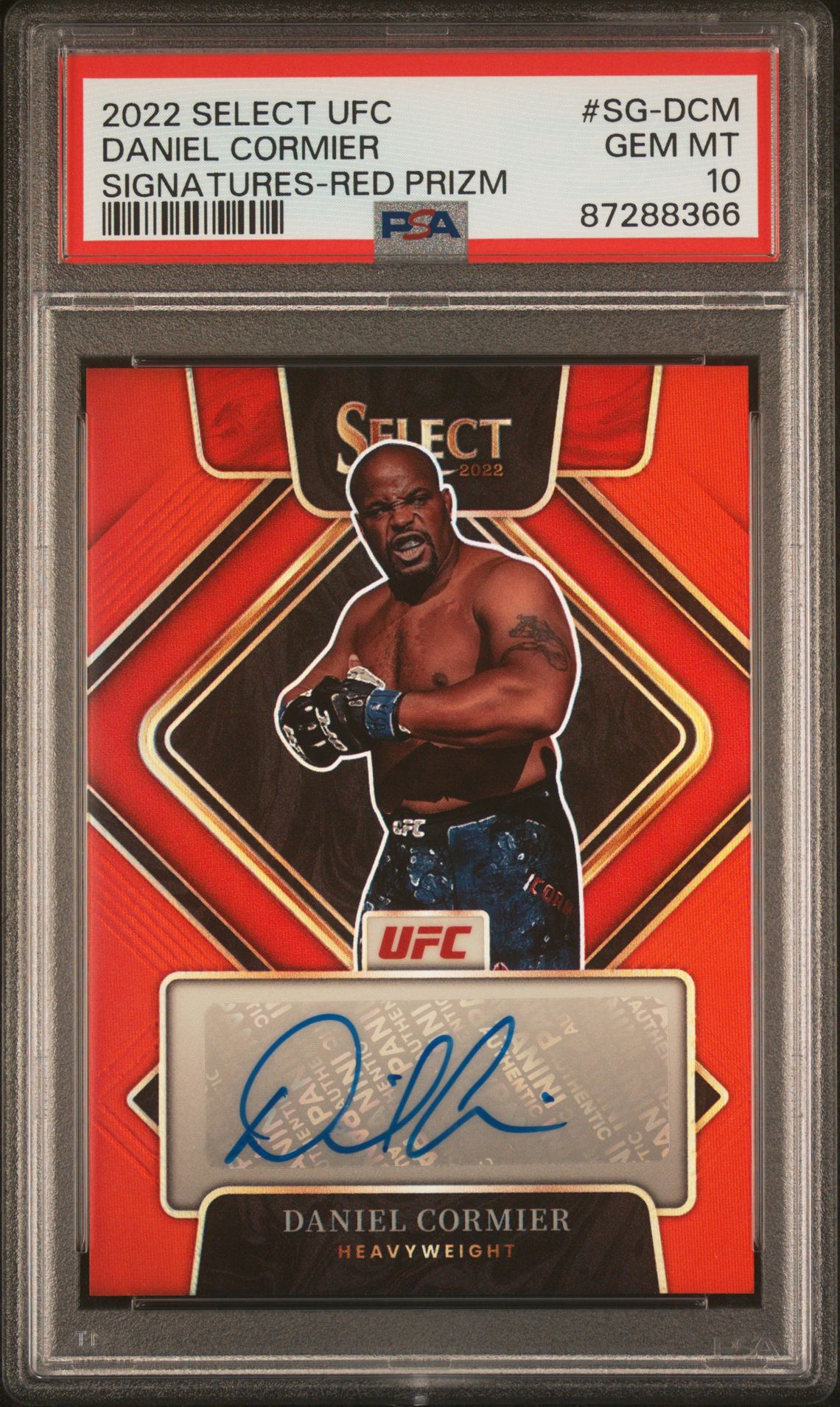 2022 Panini PANINI SELECT UFC SIGNATURES RED PRIZM #SG-DCM Daniel Cormier front