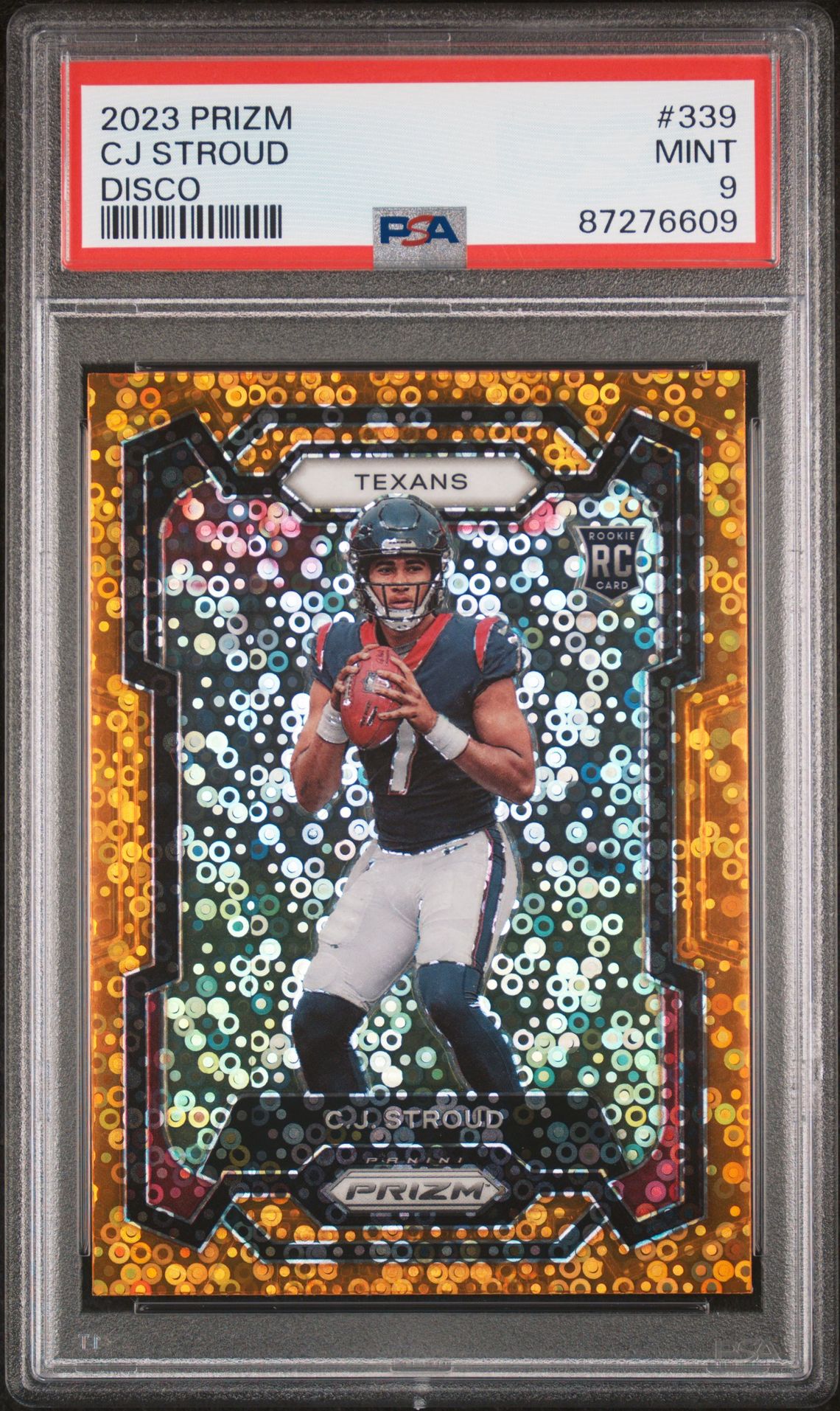 2023 Panini Prizm Cj Stroud #339 (Disco Prizm) Mint 9 front