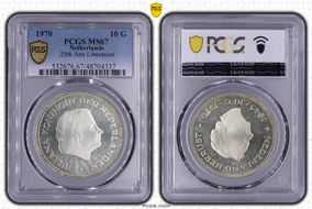 1970 10 G 25th Ann Liberation KM-195  Ag MS67