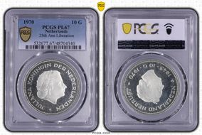 1970 10 G 25th Ann Liberation KM-195  Ag PL67
