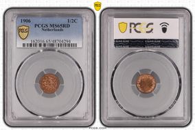 1906 1/2C MS65RD