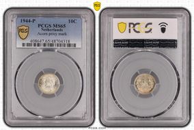 1944-P 10C Acorn privy mark KM-163  Ag MS65