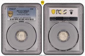 1944-P 10C Acorn privy mark KM-163  Ag MS65