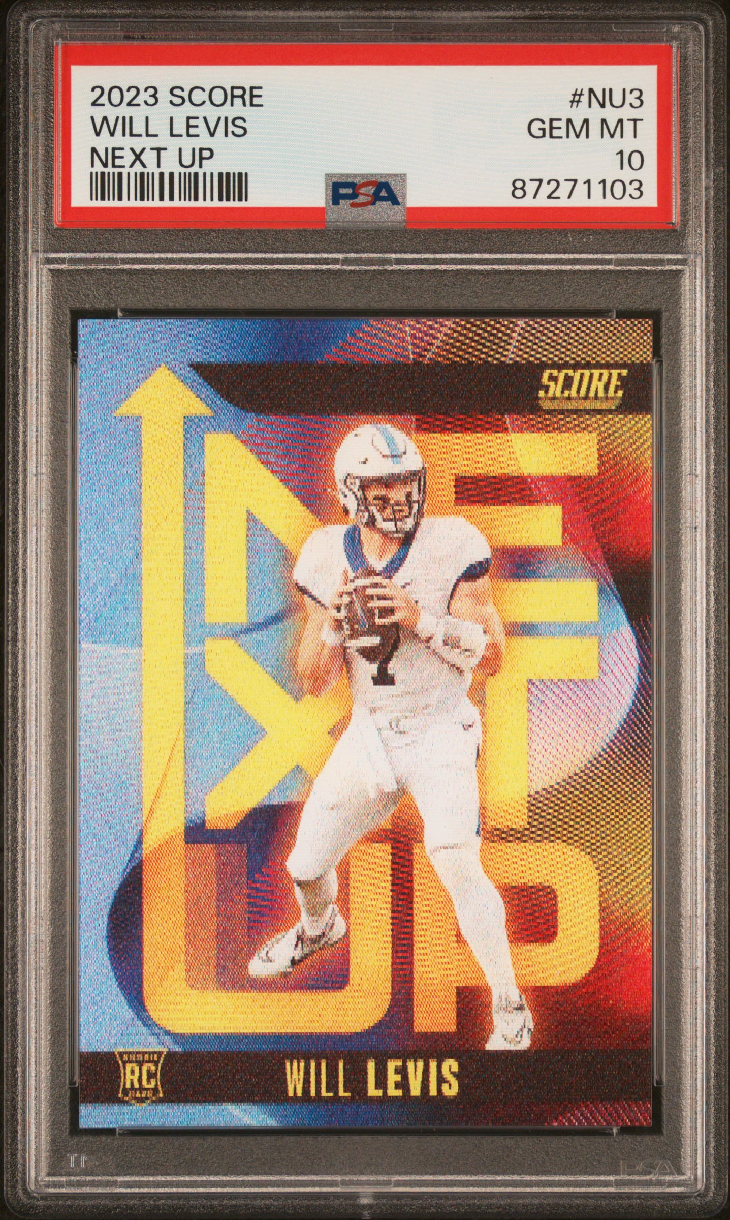 2023 Panini Score Next Up #NU3 Will Levis Rookie Card– PSA GEM MT 10