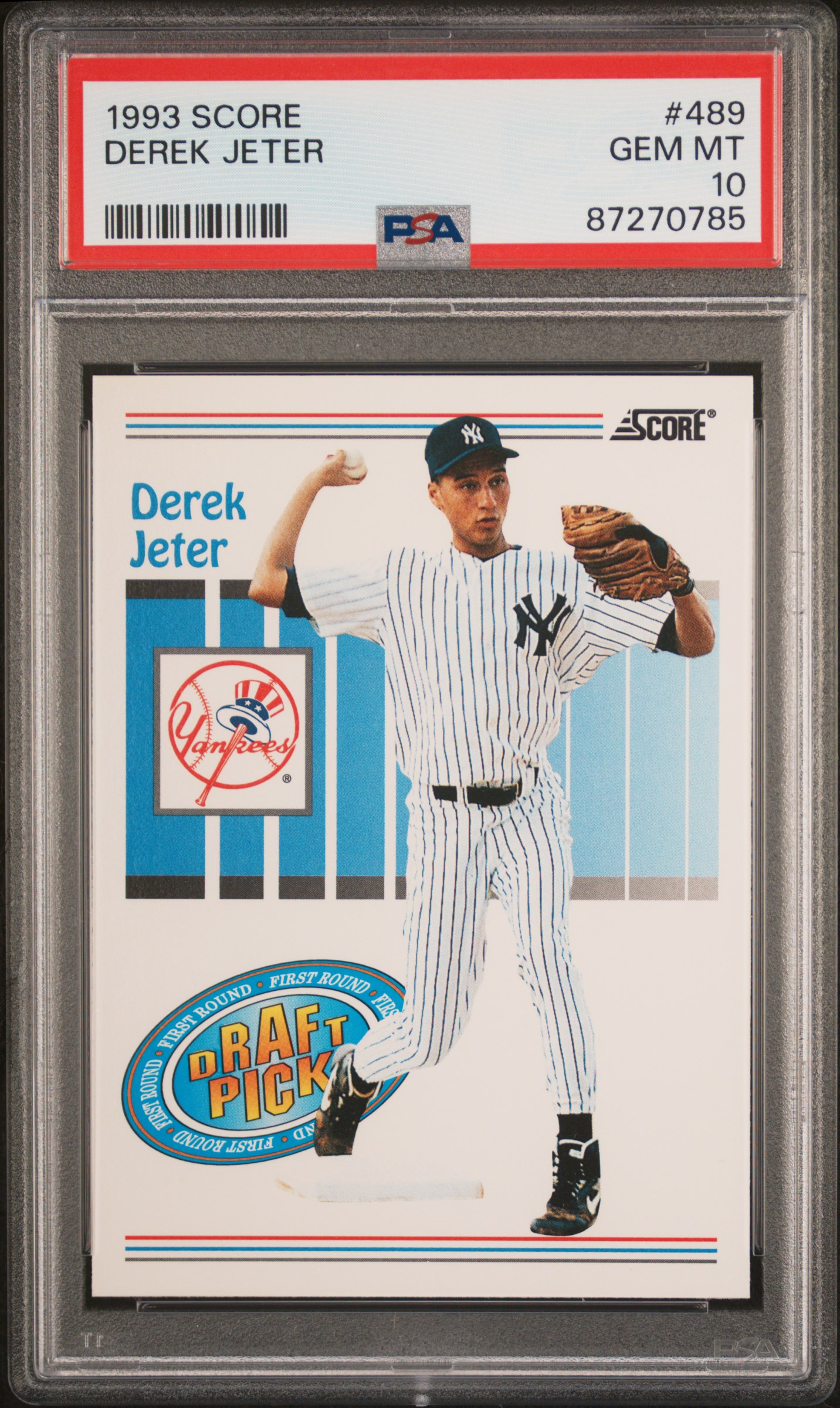 1993 Score #489 Derek Jeter Rookie Card – PSA GEM MT 10