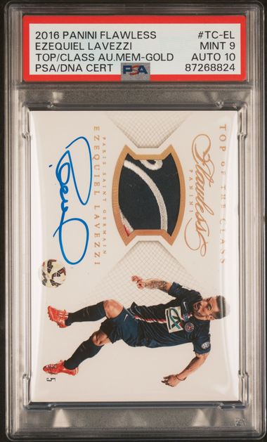 2015 Panini Flawless TOP/CLASS AU.MEM-GOLDCertificationPrimary Signer (1 Signer)EZEQUIEL LAVEZZI #TCEL Ezequiel Lavezzi front