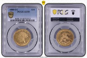 1880-CC $10 AU55