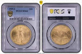 1909-S $20 MS64