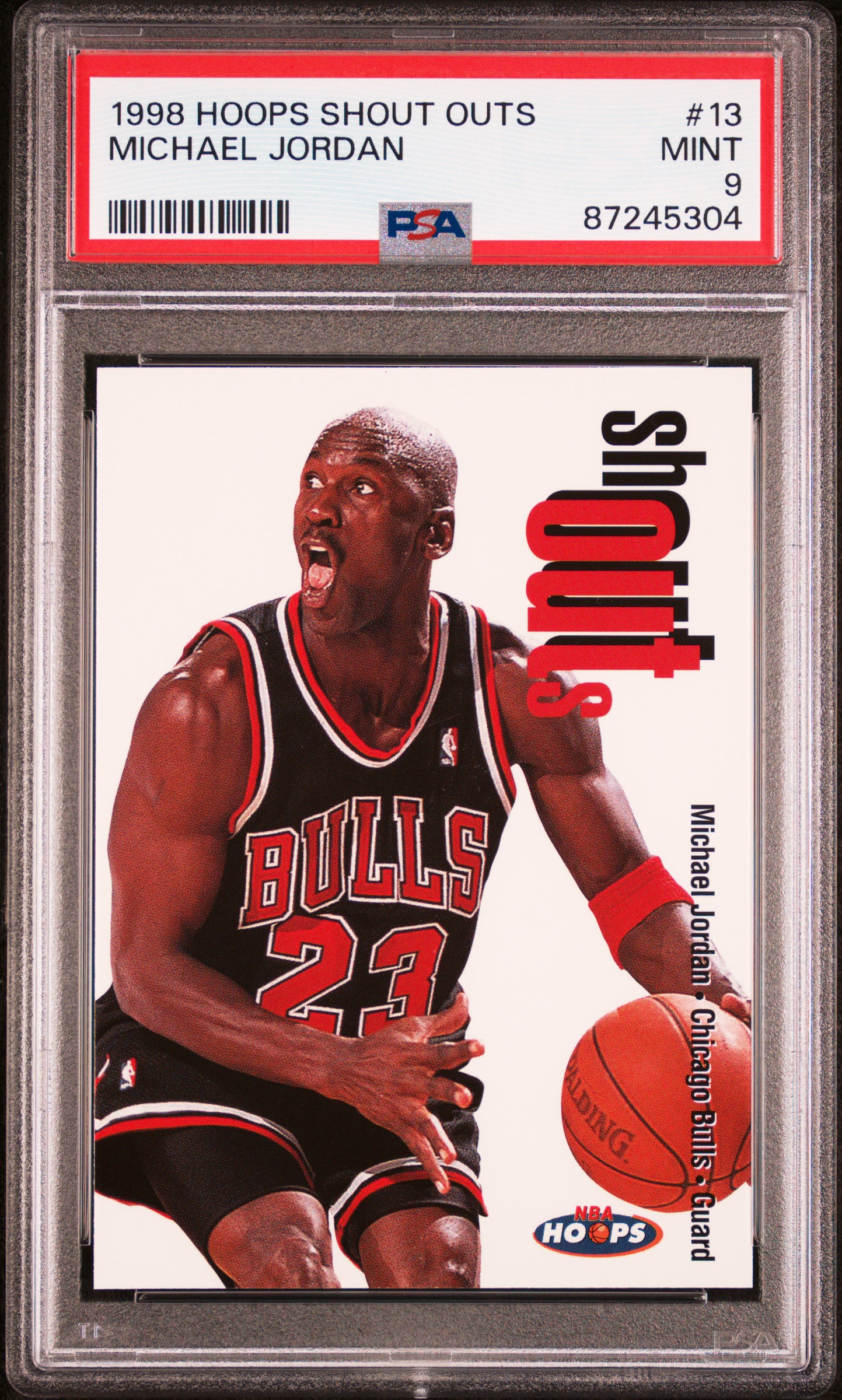 1998-99 Hoops Shout Outs #13 Michael Jordan – PSA MINT 9