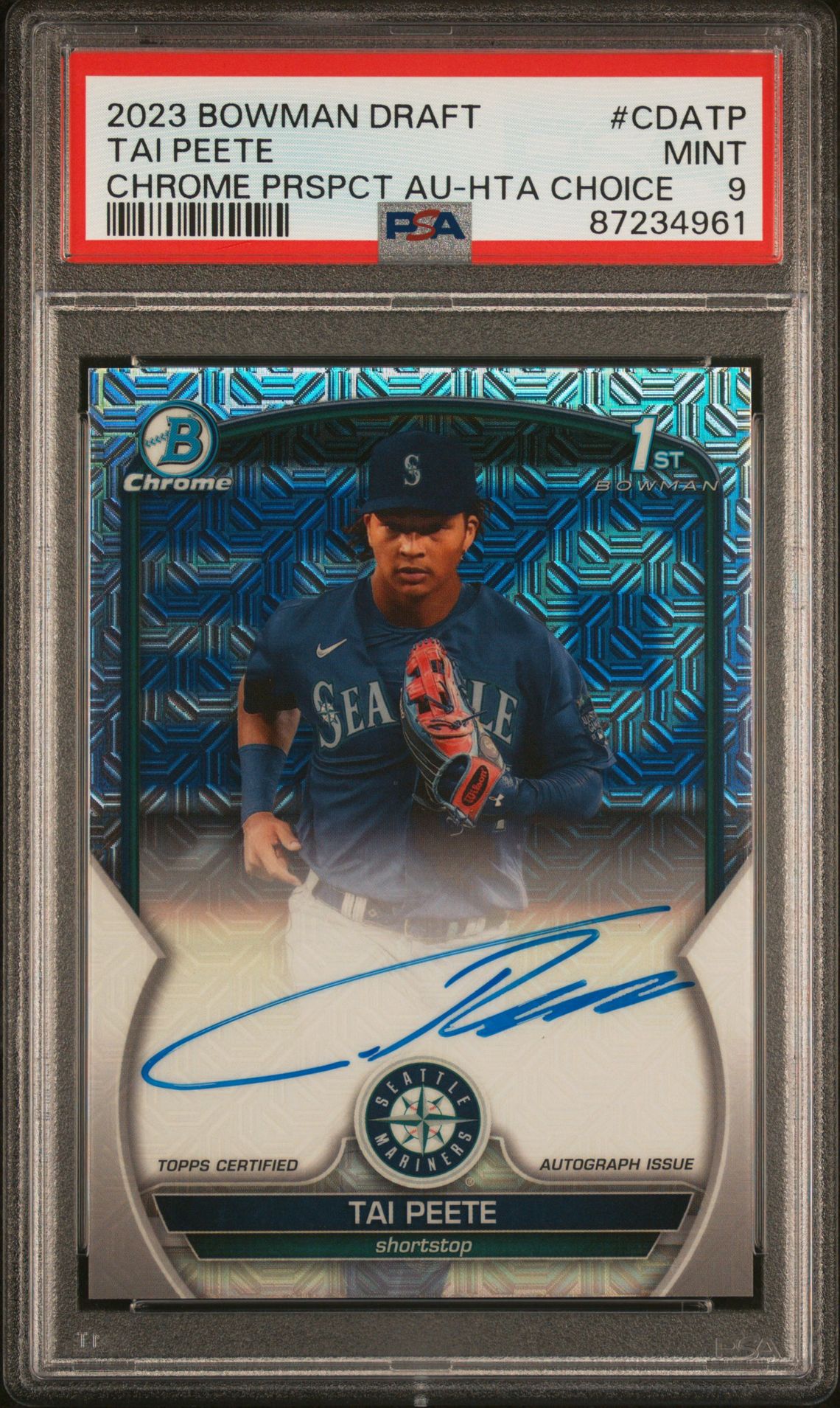 2023 Bowman BOWMAN DRAFT CHROME PROSPECT AUTOGRAPH CHROME PRSPCT AU-HTA CHOICE #CDATP Tai Peete front
