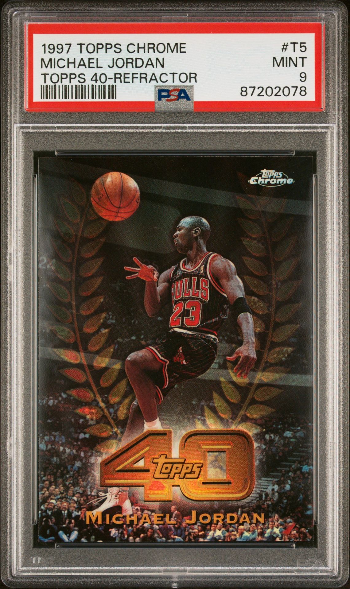 1997 Topps Chrome TOPPS CHROME TOPPS 40 REFRACTOR #T5 Michael Jordan front