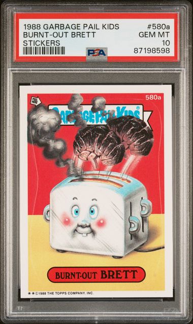 1988 Topps Garbage Pail Kids STICKERS Burnt-Out Brett front