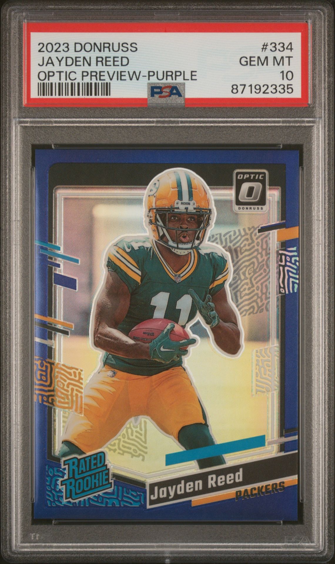 2023 Panini PANINI DONRUSS Purple #334 Jayden Reed front