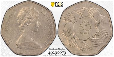 1973 50p S-H2 E.E.C. AU55
