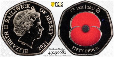 2021 50p RBL Centenary Red Poppy - 2021 Design MS67